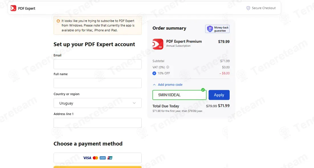 PDF Expert coupon code: 10% off with 5MIN10DEAL. Tested and valid as 2 weeks ago.
