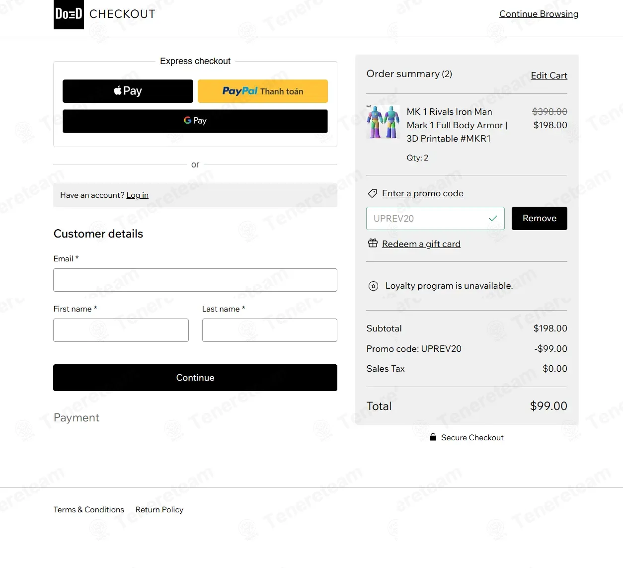 Do3D coupon code: 20% off with UPREV20. Tested and valid as 1 month ago.