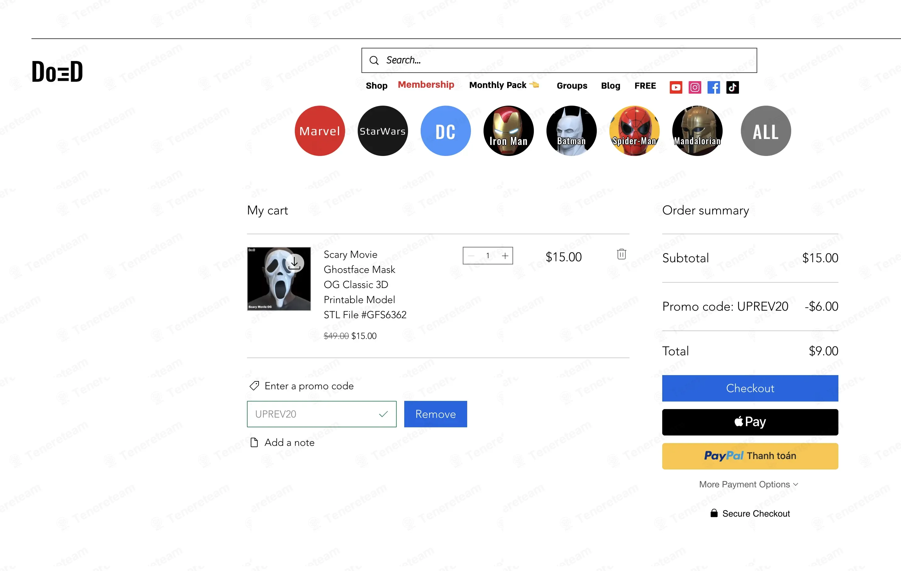 Do3D coupon code: 20% off with UPREV20. Tested and valid as 1 month ago.