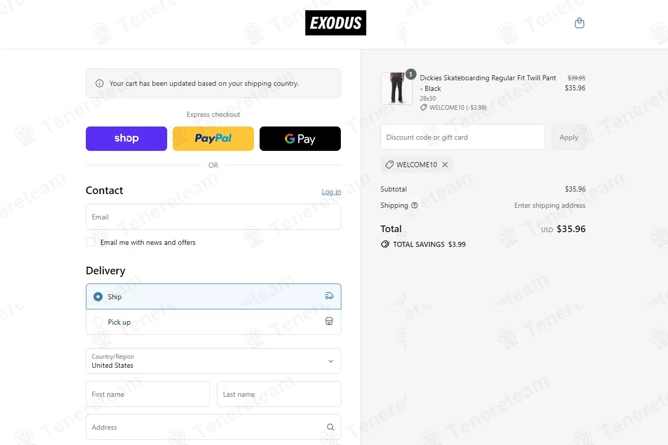 Exodus Ride Shop apply coupon code