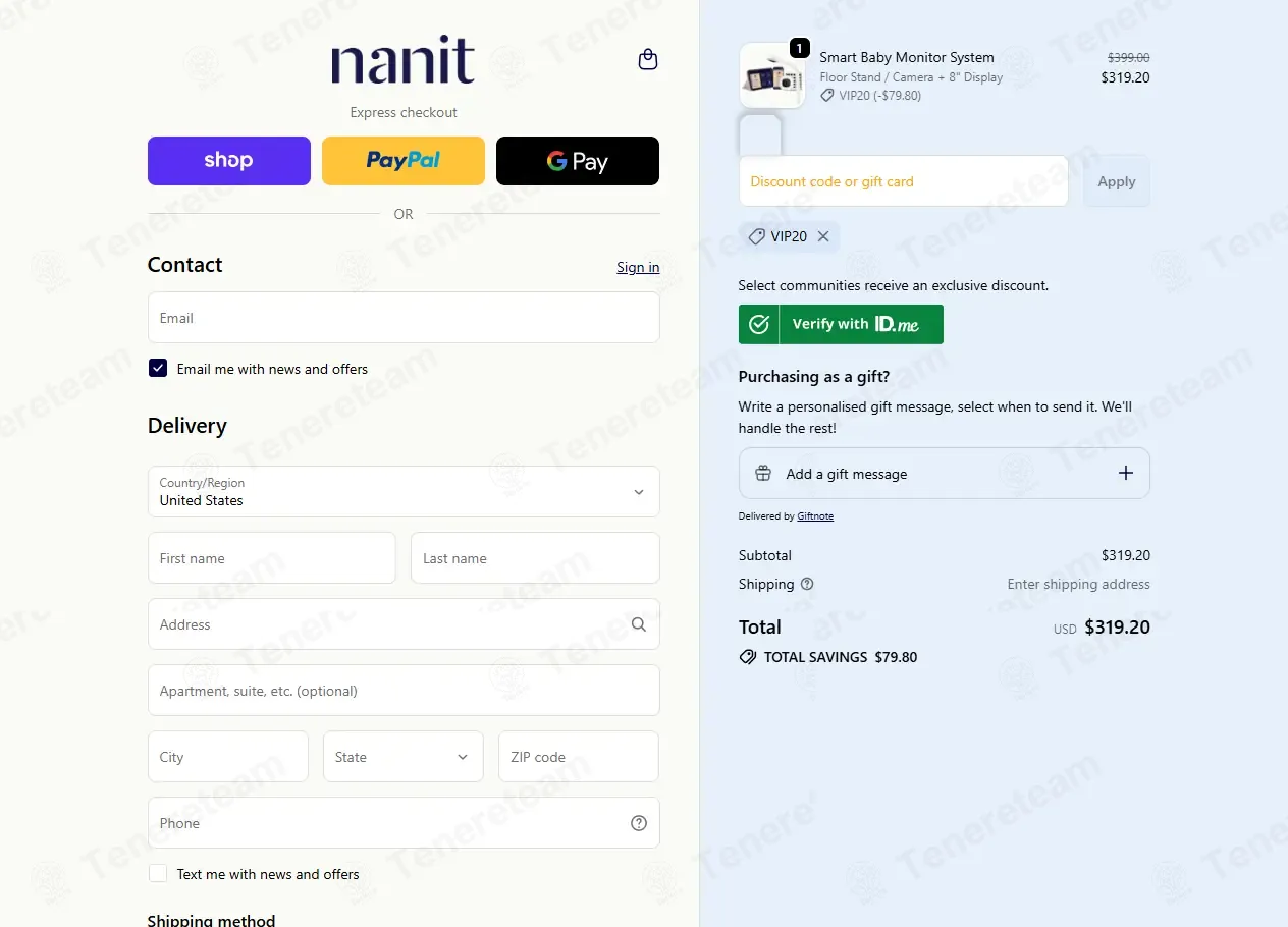 Nanit coupon code: 20% off with Vip20. Tested and valid as 2 months ago.