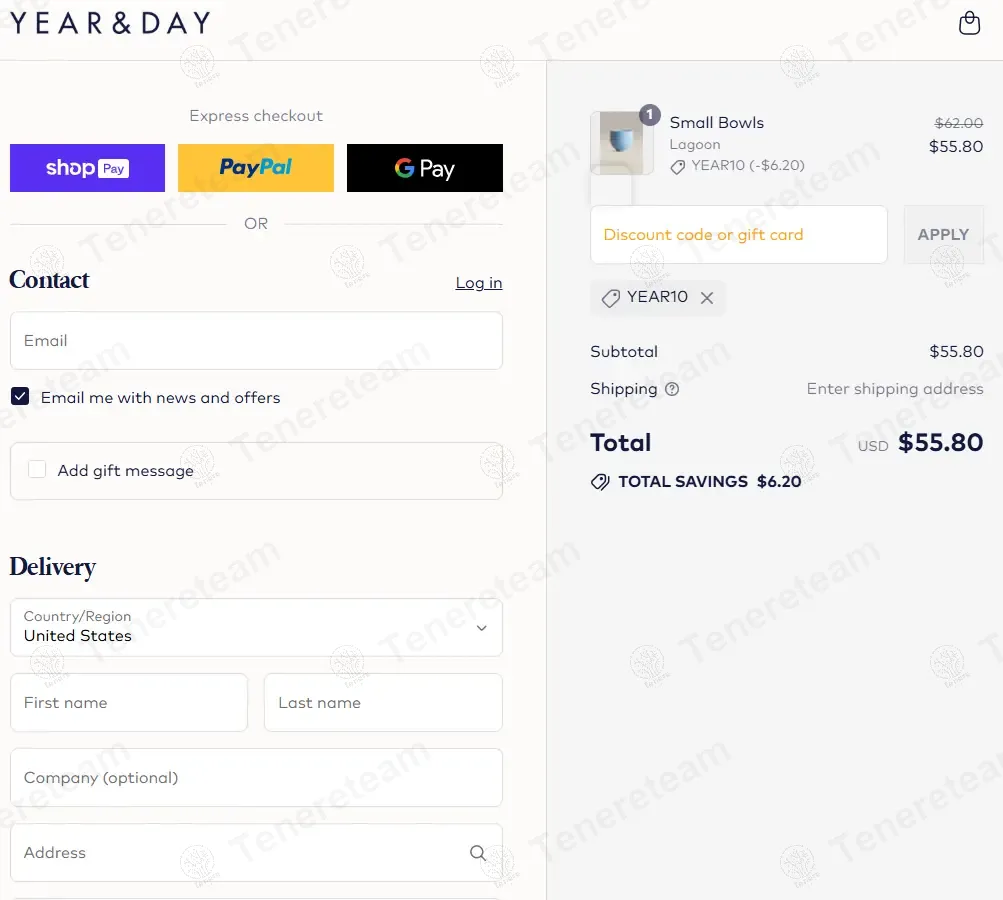 Year and Day coupon code: 10% off with YEAR10. Tested and valid as 4 weeks ago.