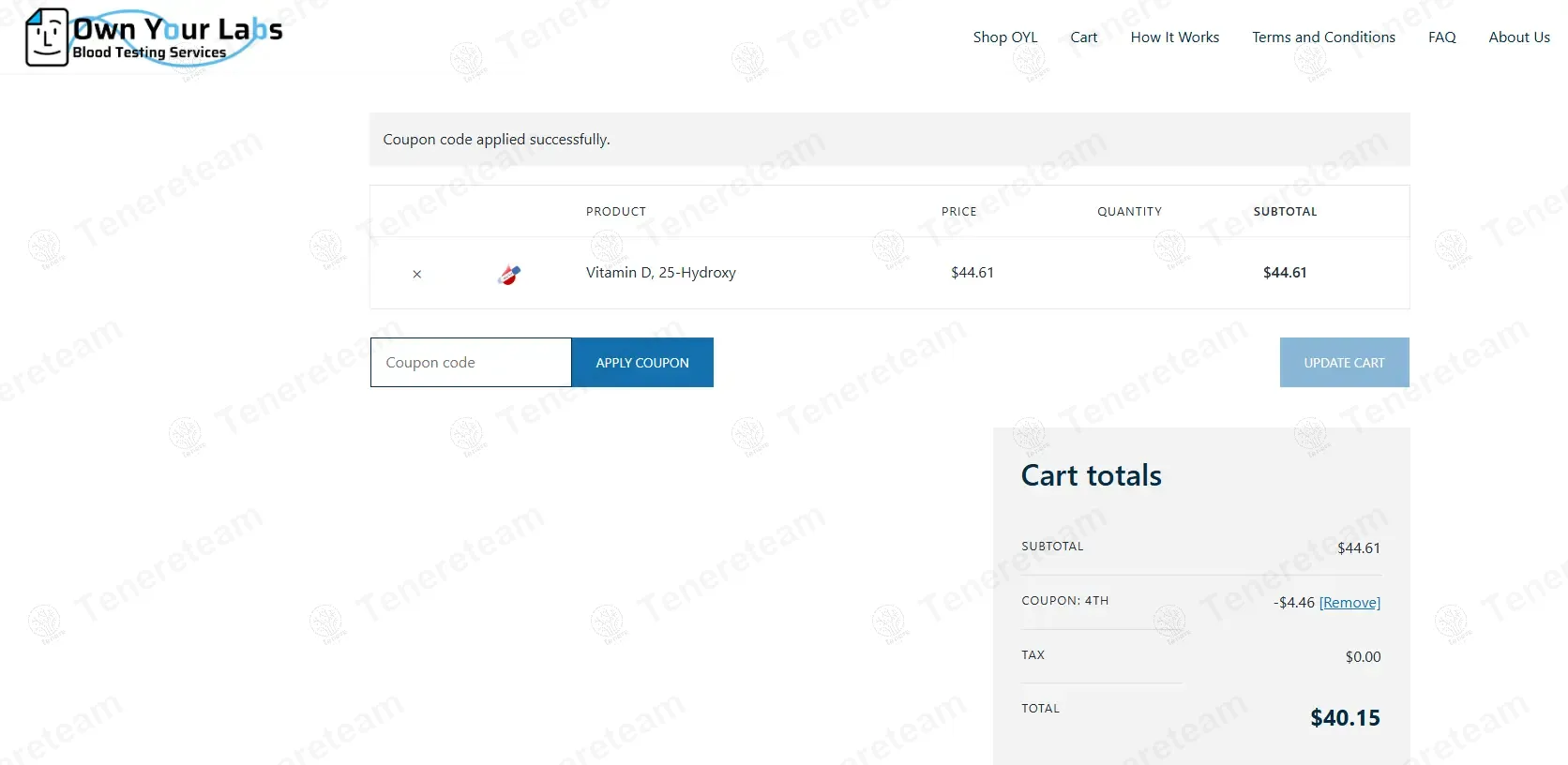 Own Your Labs coupon code: 10% off with 4th. Tested and valid as 6 months ago.
