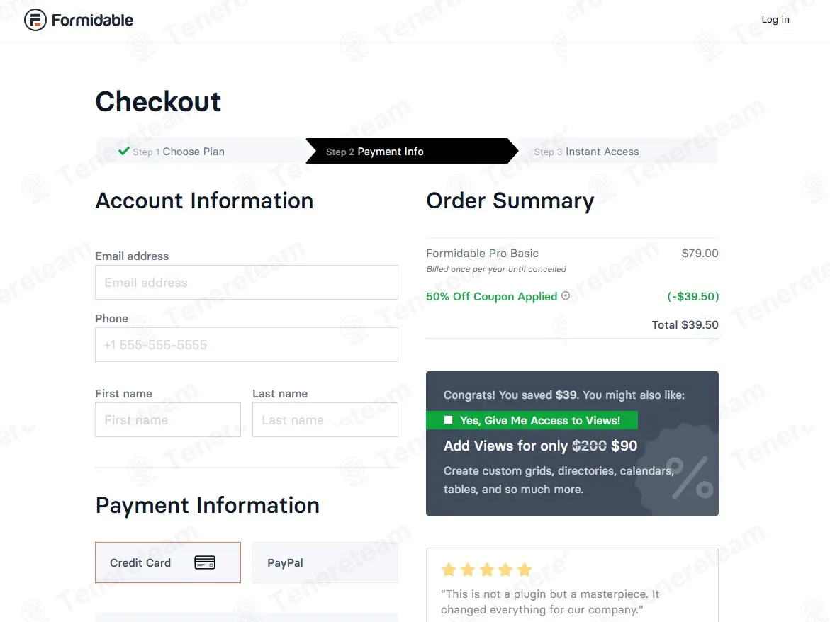 Formidable Forms coupon code: 50% off with 50OFF. Tested and valid as 5 days ago.