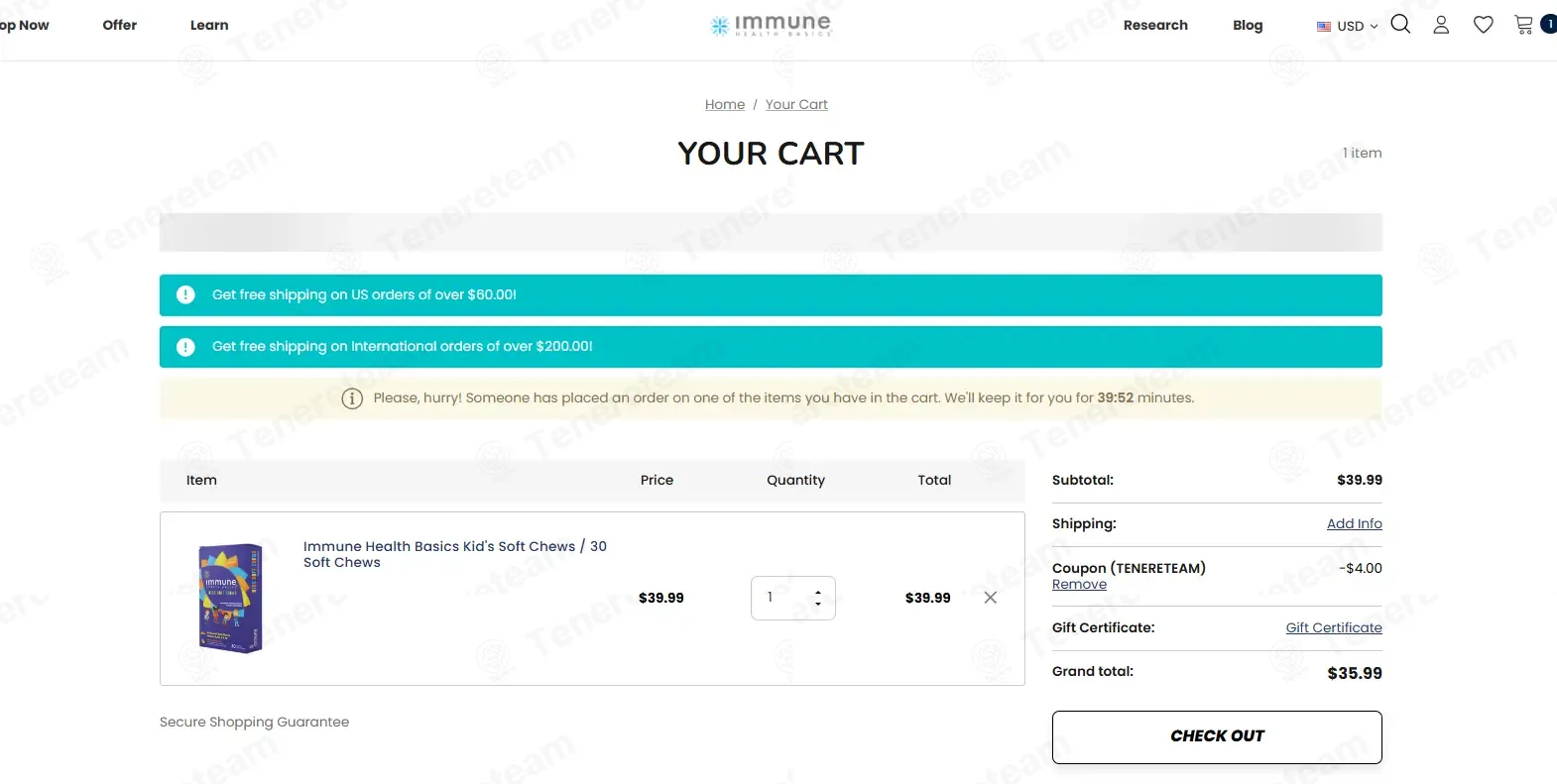 Immune Health Basics coupon code: 10% off with TENERETEAM. Tested and valid as 2 weeks ago.