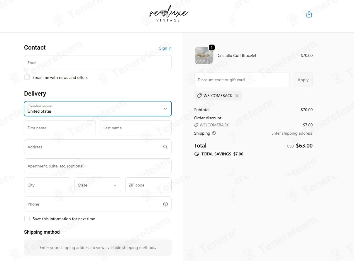 Reluxe Vintage coupon code: 10% off with WELCOMEBACK. Tested and valid as 3 months ago.