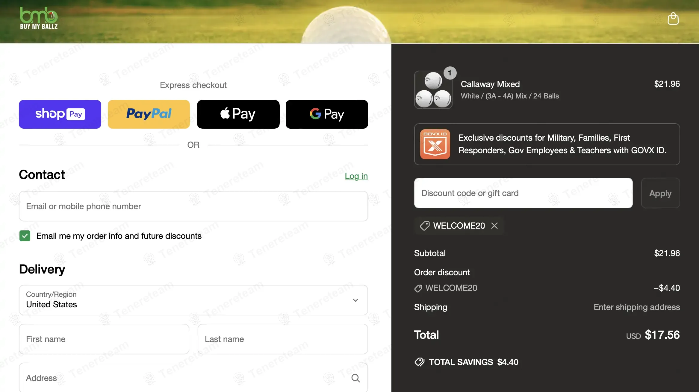 BuyMyBallz coupon code: 20% off with welcome20. Tested and valid as 8 months ago.