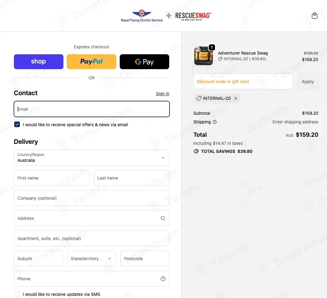 Rescue Swag coupon code re-checked and confirmed working at checkout