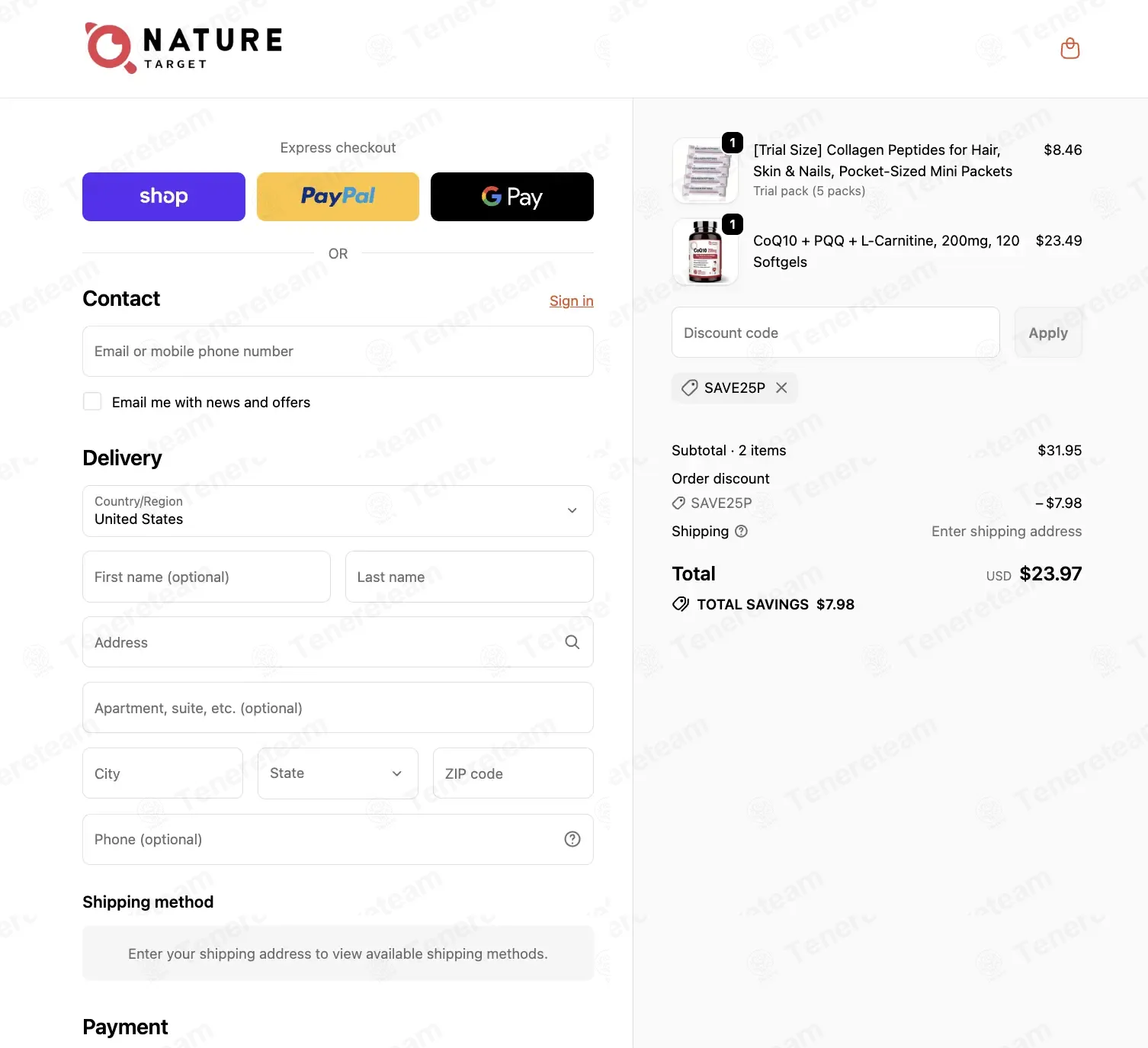 Nature Target coupon code: 25% off with SAVE25P. Tested and valid as 1 week ago.