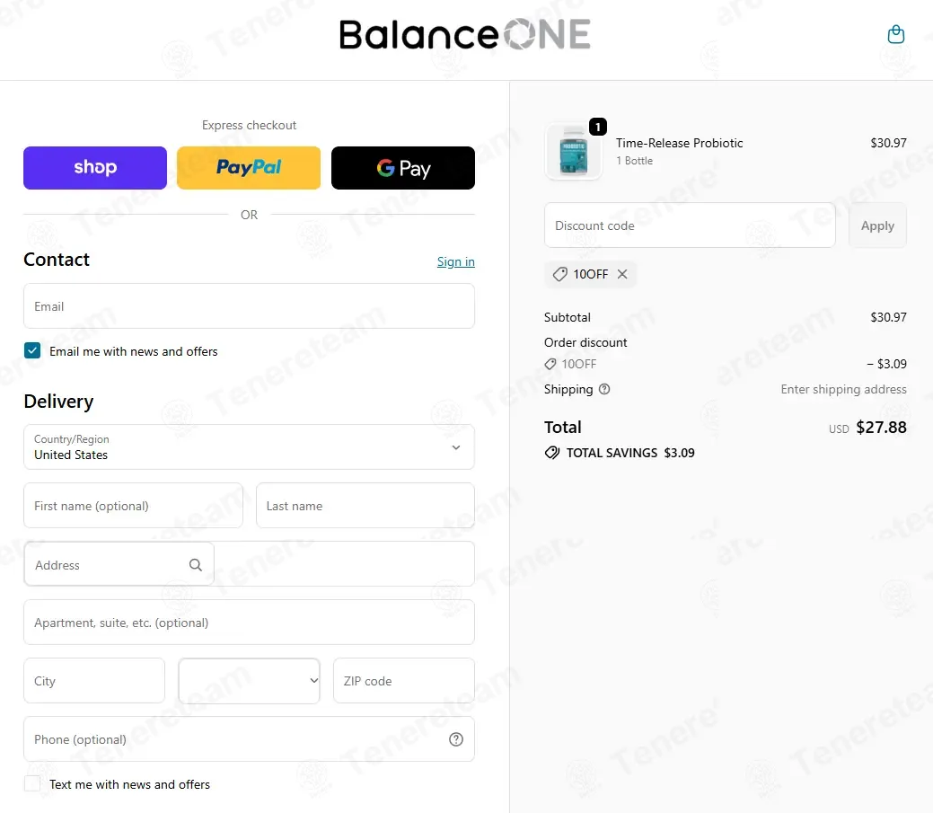 Balance ONE coupon code: 10% off with 10OFF. Tested and valid as 1 month ago.