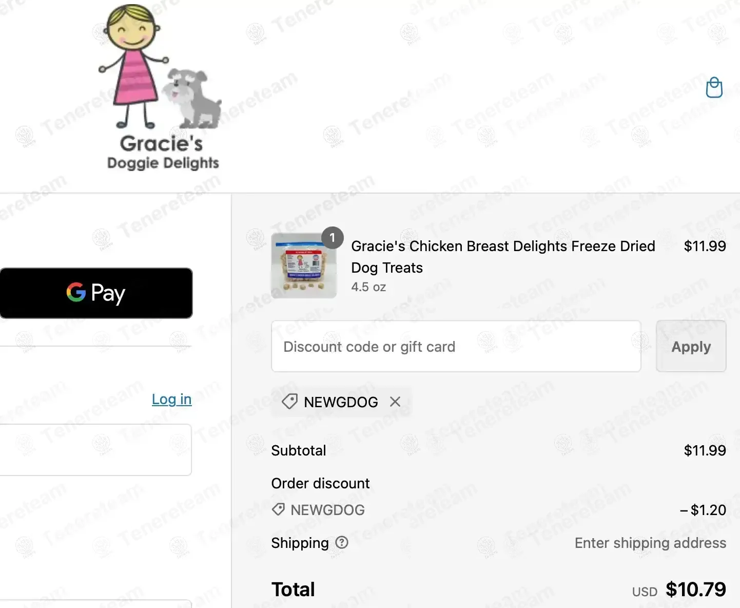 Gracie's Doggie Delights coupon code: 10% off with NEWGDOG. Tested and valid as 3 days ago.