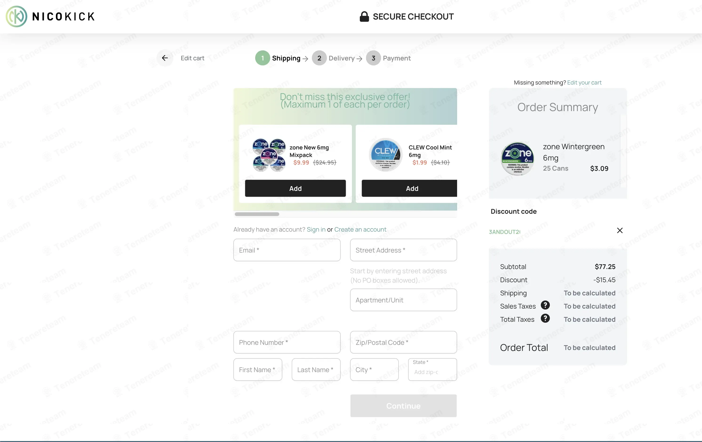 Nicokick coupon code: 20% off with 3ANDOUT20. Tested and valid as 3 weeks ago.