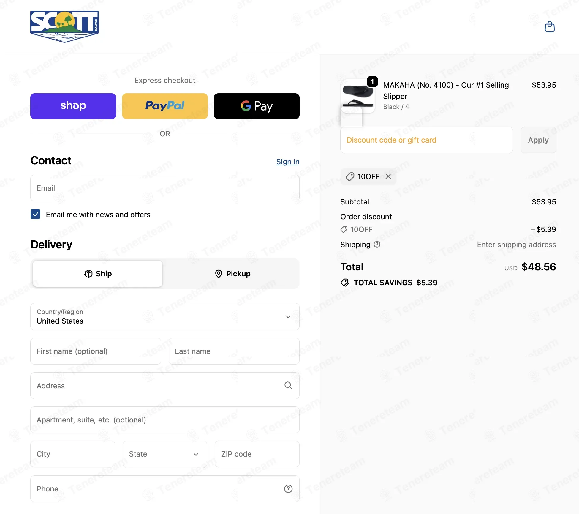Scott Hawaii coupon code: 10% off with 10OFF. Tested and valid as 2 weeks ago.