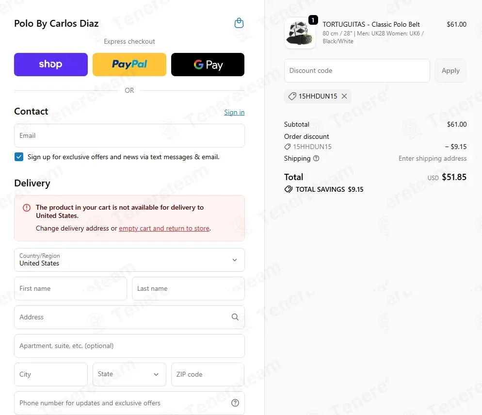 Polo By Carlos Diaz UK coupon code: 15% off with 15HHDUN15. Tested and valid as 1 month ago.