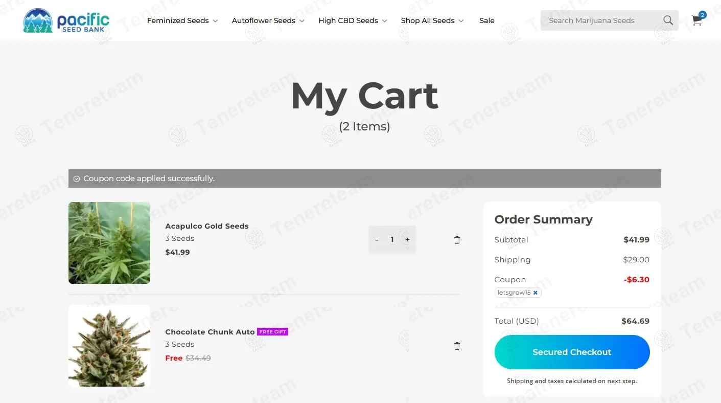 Pacific Seed Bank coupon code: 15% off with LETSGROW15. Tested and valid as 9 months ago.