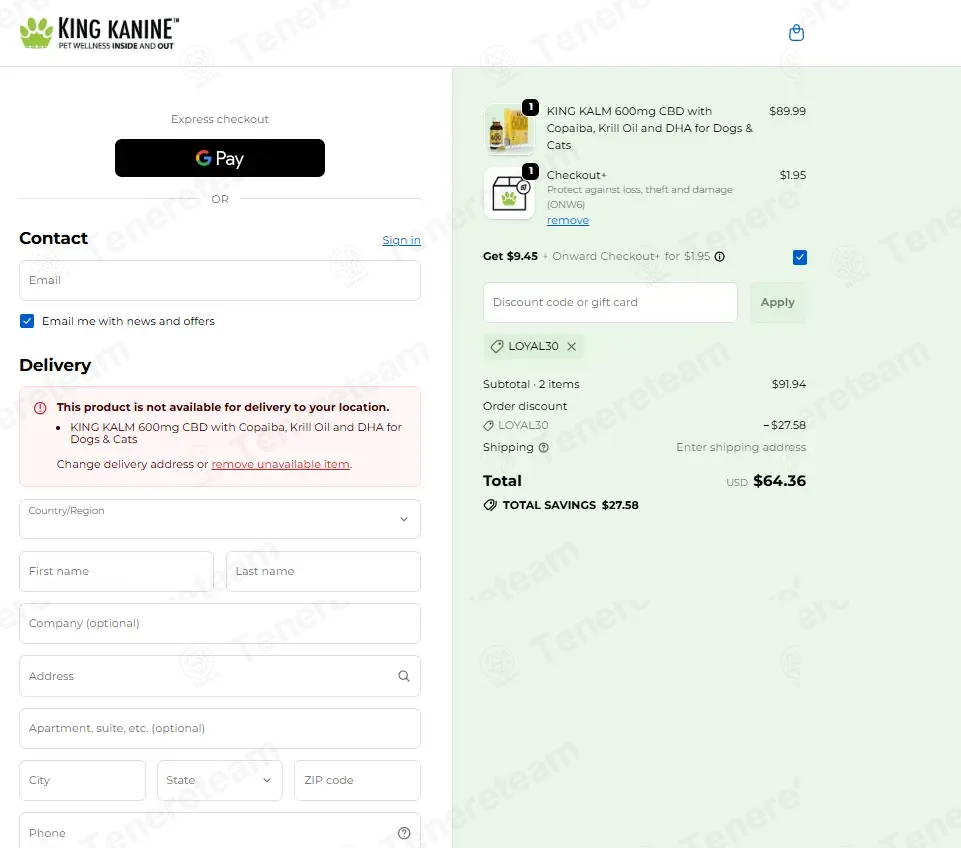 King Kanine coupon code: 30% off with LOYAL30. Tested and valid as 1 day ago.