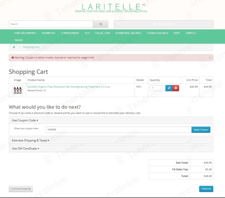 LARITELLE coupon code: 15% off with 10YEARS. Tested and valid as 2 months ago.