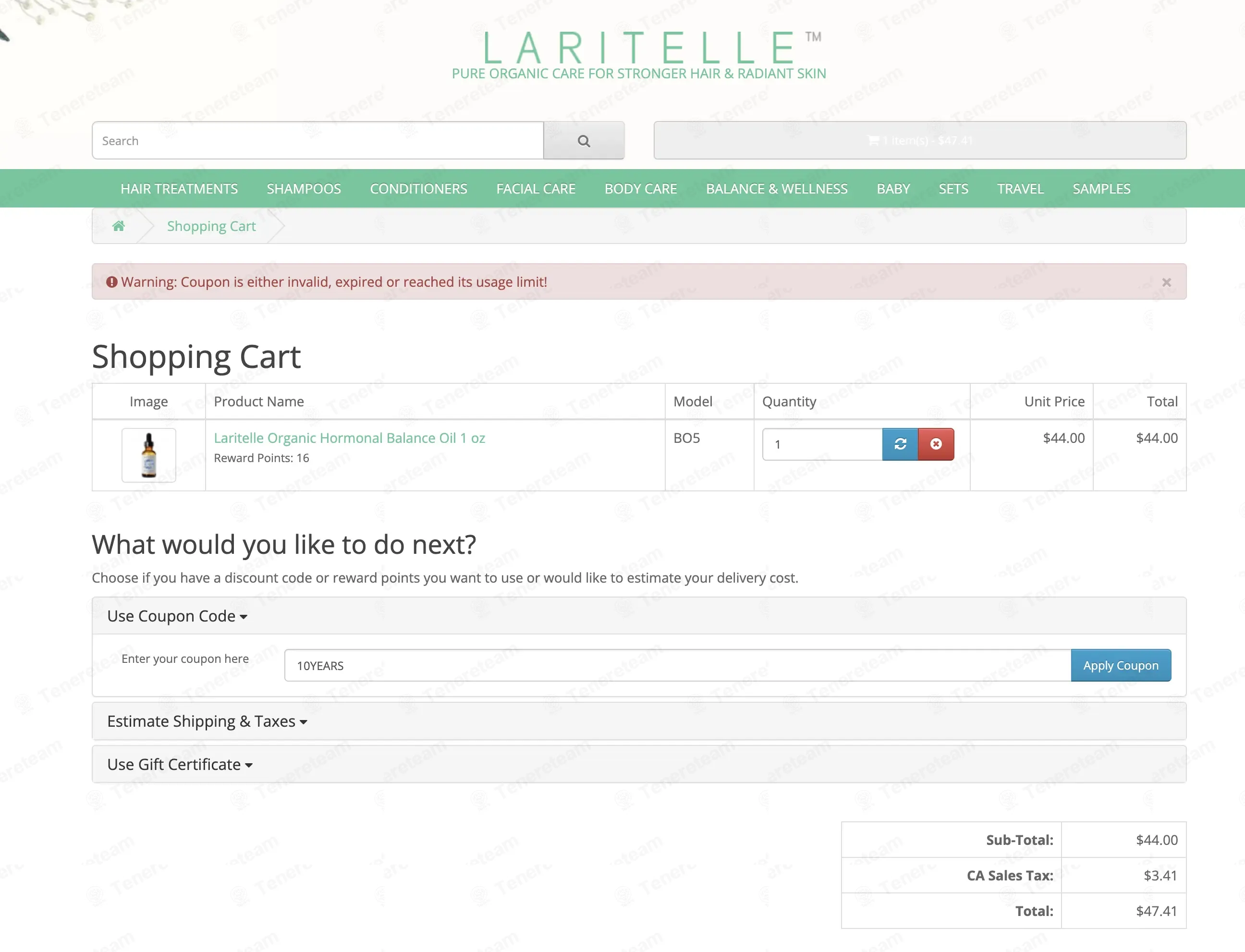 LARITELLE coupon code: 15% off with 10YEARS. Tested and valid as 2 months ago.