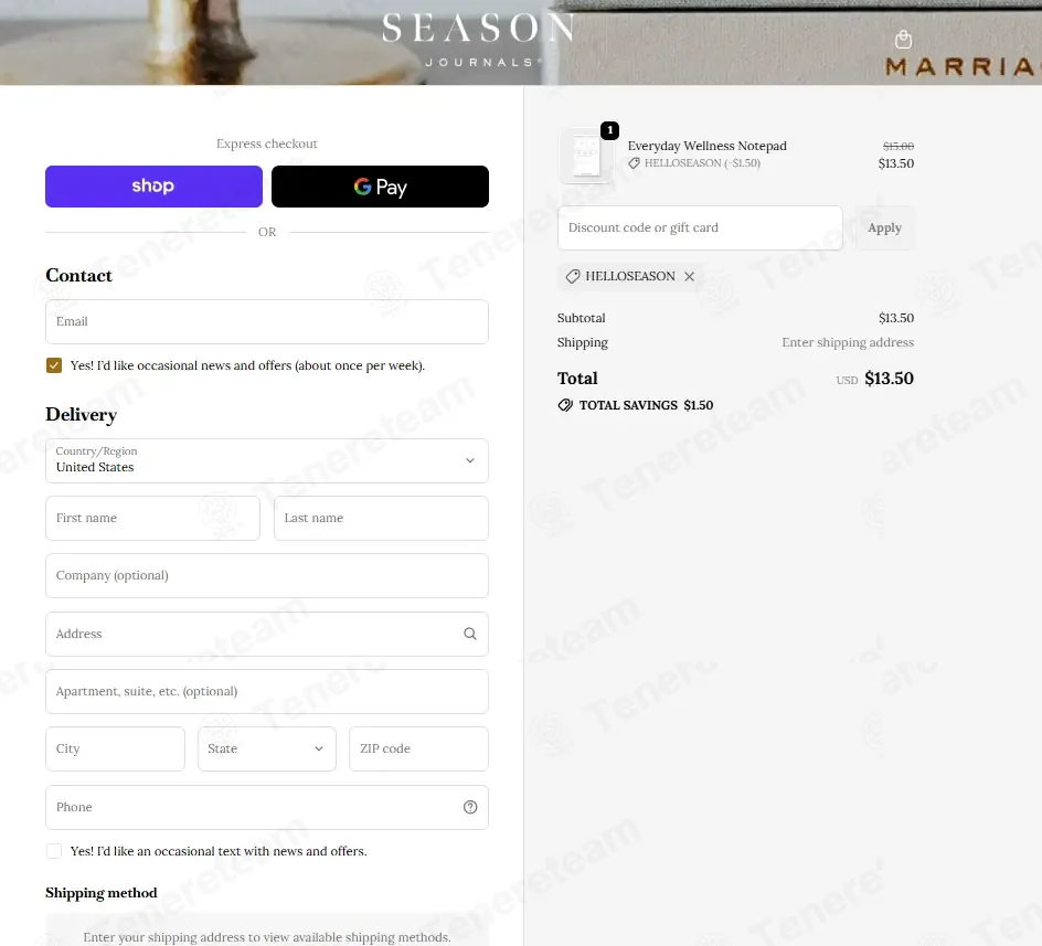 Season Journals coupon code: 10% off with HELLOSEASON. Tested and valid as 4 months ago.
