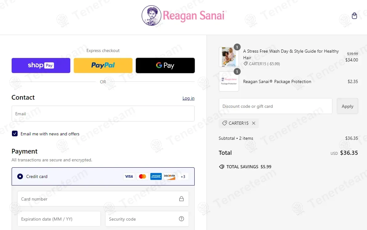 Reagan Sanai coupon code: 15% off with CARTER15. Tested and valid as 1 year ago.