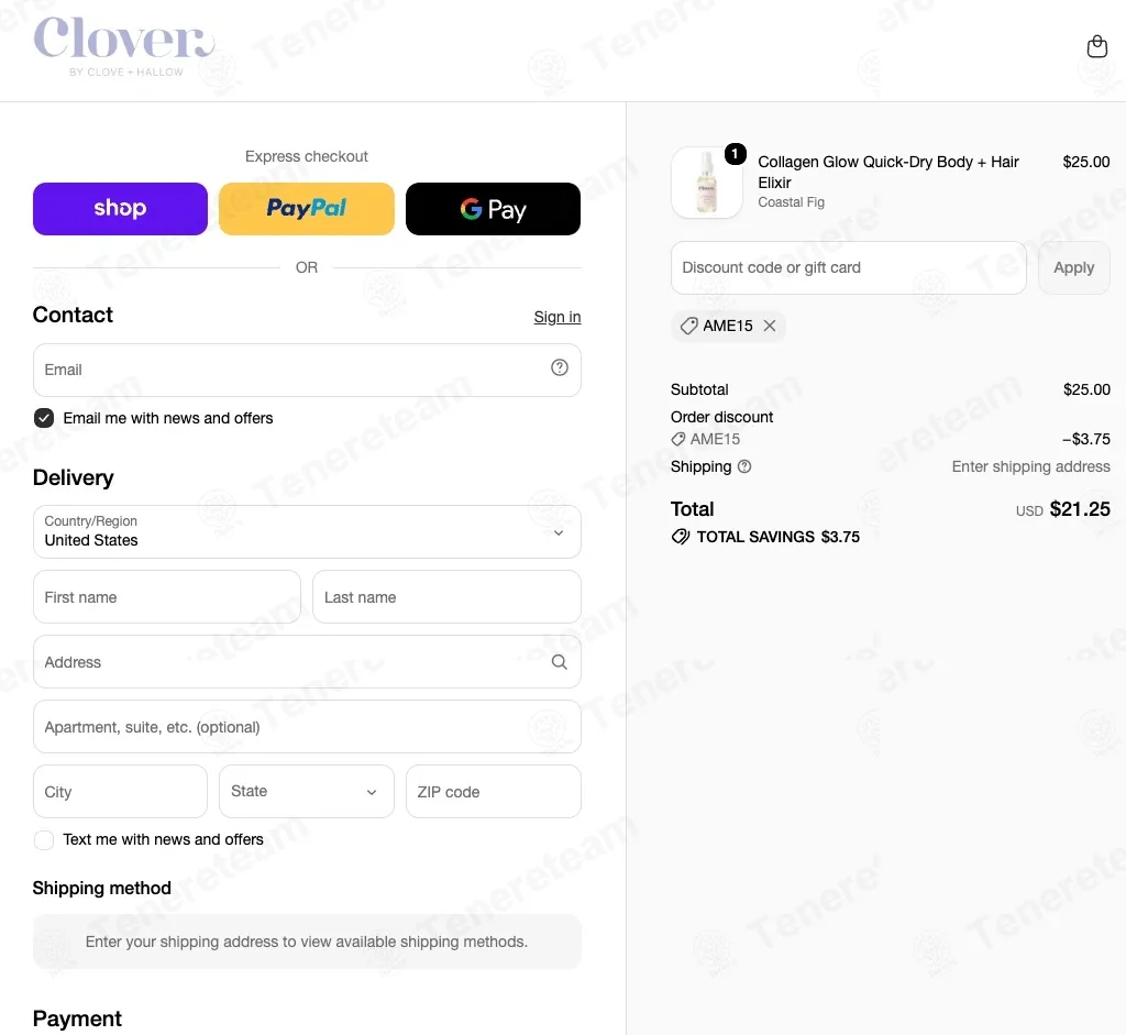 Clover By Clove + Hallow coupon code verified as working at checkout