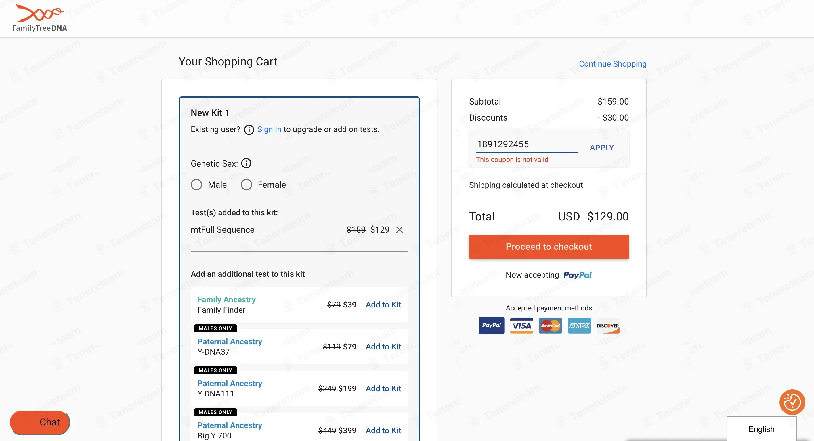 Family Tree Dna coupon code: 30% off with 1891292455. Tested and valid as 1 month ago.