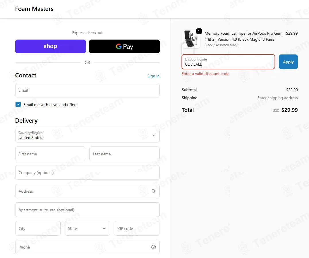 Foam Masters coupon code: 5% off with CODEALL. Tested and valid as 1 month ago.