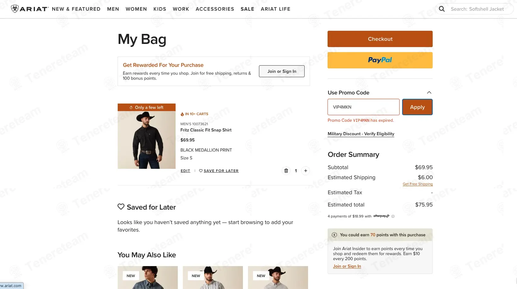 Ariat coupon code: 40% off with VIP4MKN. Tested and valid as 1 month ago.