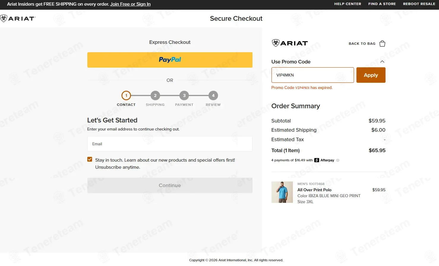 Ariat coupon code: 40% off with VIP4MKN. Tested and valid as 1 month ago.