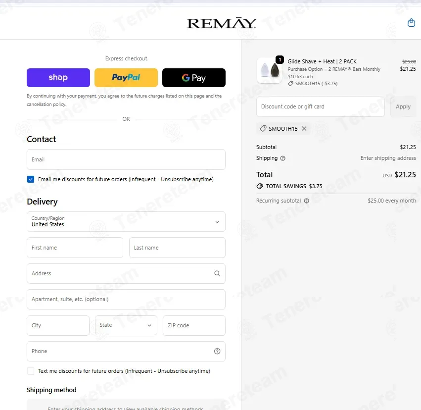 REMAY Shave Gel Bars coupon code verified as working at checkout