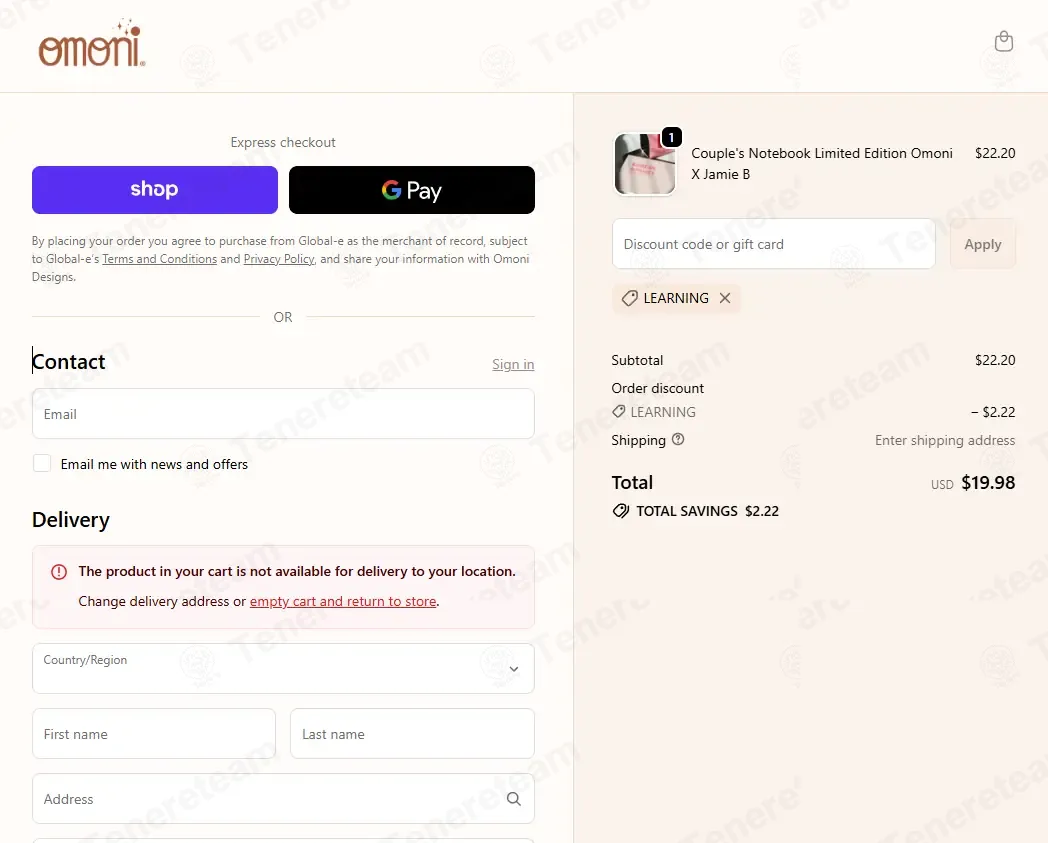 Omoni Designs coupon code: 10% off with LEARNING. Tested and valid as 1 month ago.