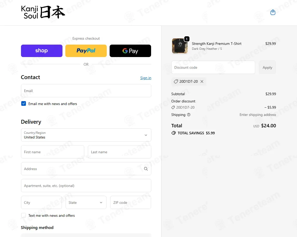 Kanji Soul coupon code: 20% off with 20D1D7-20. Tested and valid as 1 month ago.