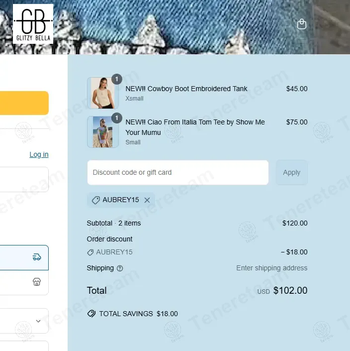 Glitzy Bella coupon code: 15% off with AUBREY15. Tested and valid as 1 year ago.