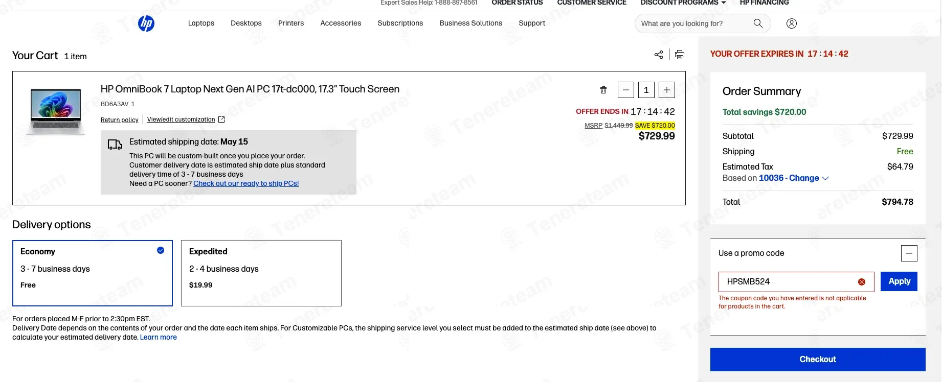 HP coupon code: 5% off with HPSMB524. Tested and valid as 1 month ago.