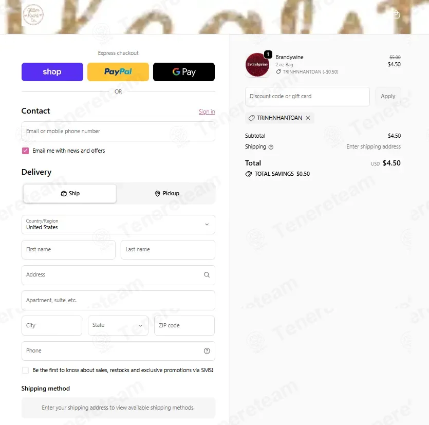 Glitter Heart Co coupon code: 10% off with TRINHNHANTOAN. Tested and valid as 5 days ago.