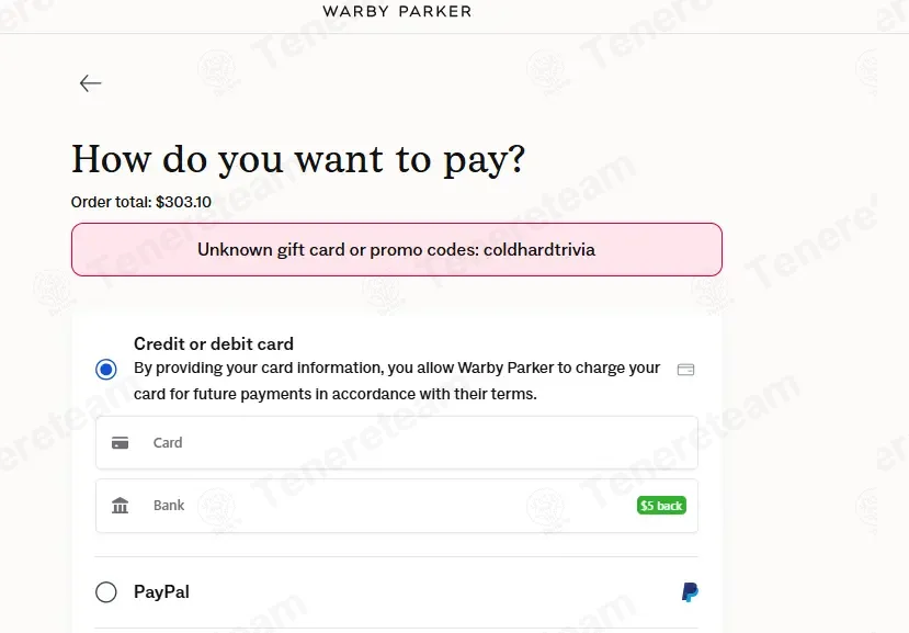 Warby Parker coupon code: 10% off with coldhardtrivia. Tested and valid as 3 months ago.