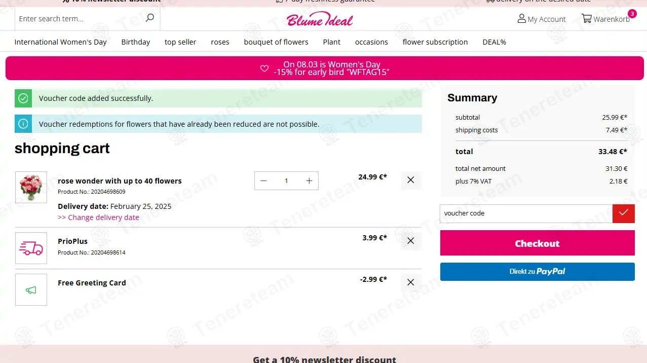 Blume Ideal DE coupon code: 10% off with gratiskarte. Tested and valid as 1 year ago.