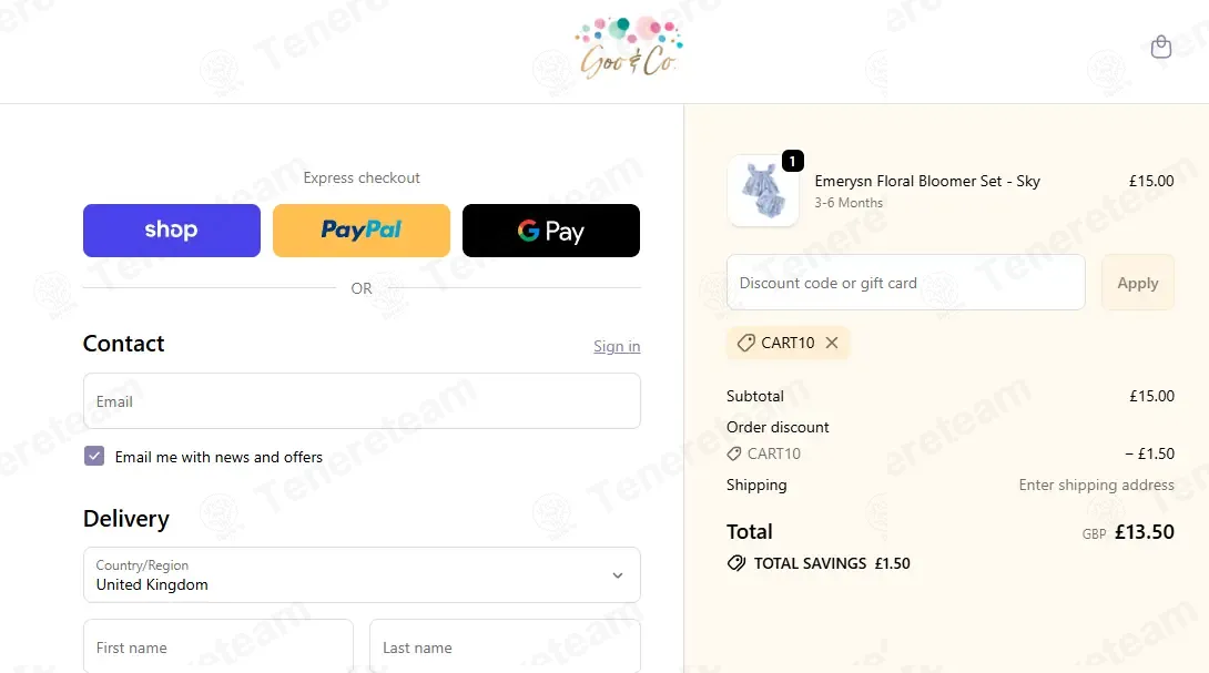 Goo And Co coupon code: 10% off with CART10. Tested and valid as 2 months ago.