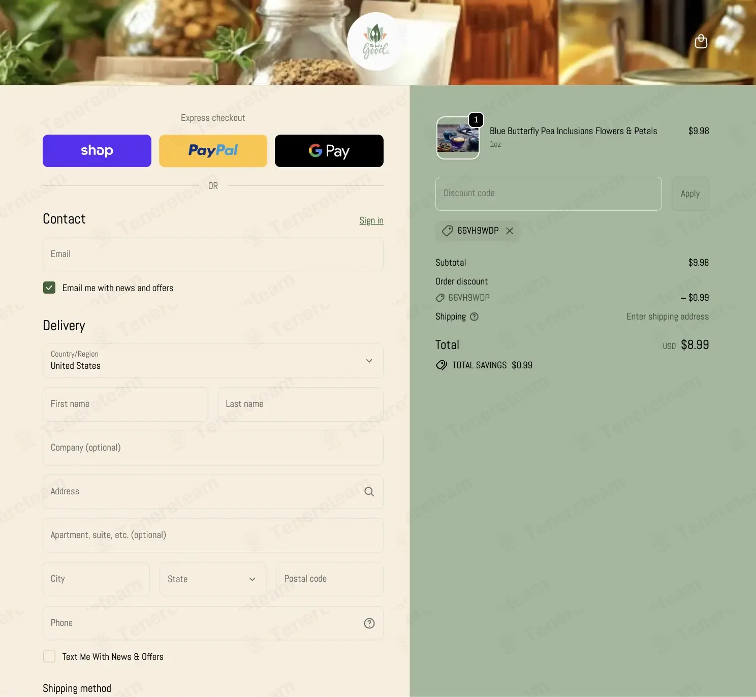 The Food Is Good LC coupon code: 10% off with 66VH9WDP. Tested and valid as 5 months ago.