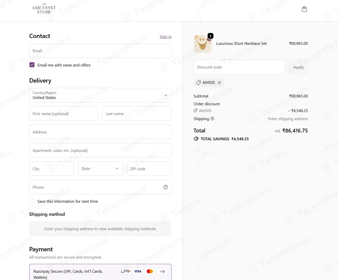 The Amethyst Store coupon code: 5% off with AMS05. Tested and valid as 3 months ago.