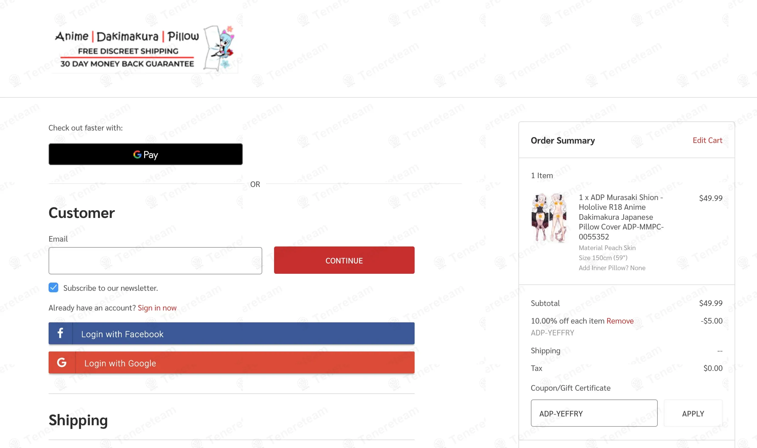 Anime Dakimakura Pillow coupon code: 10% off with ADP-YEFFRY. Tested and valid as 8 months ago.