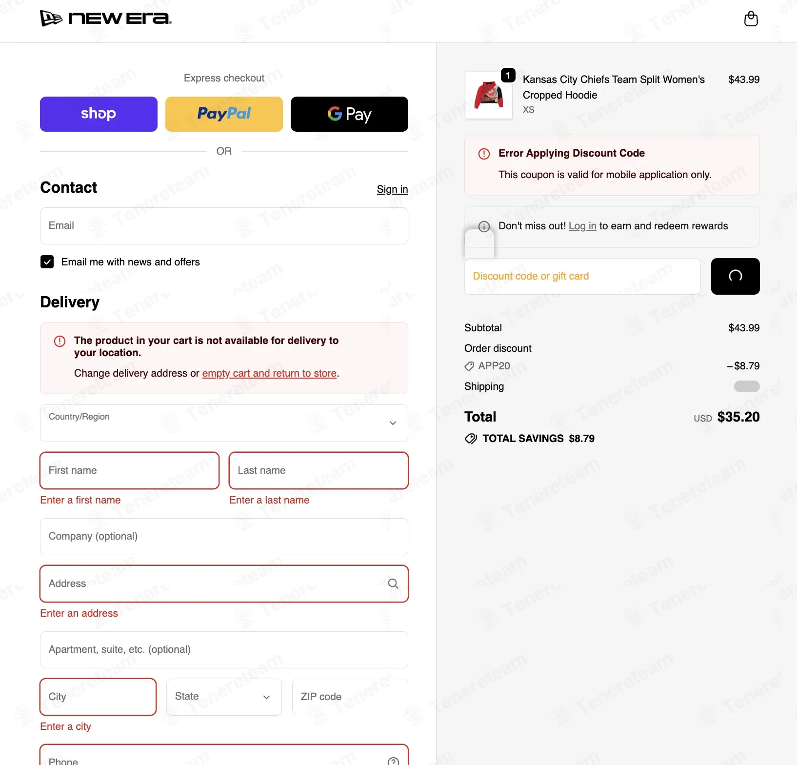 New Era coupon code: 20% off with APP20. Tested and valid as 1 month ago.