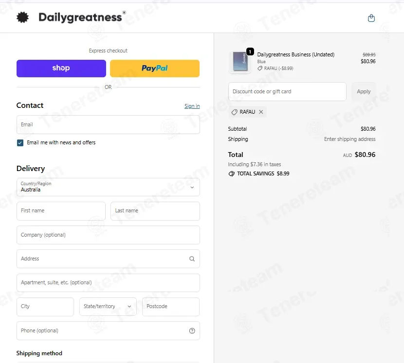 Dailygreatness AU coupon code: 10% off with RAFAU. Tested and valid as 3 weeks ago.