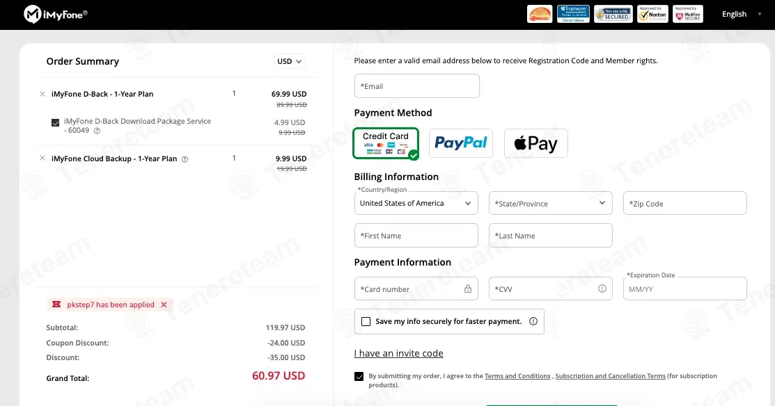 iMyfone coupon code: 30% off with PKSTEP7. Tested and valid as 3 weeks ago.