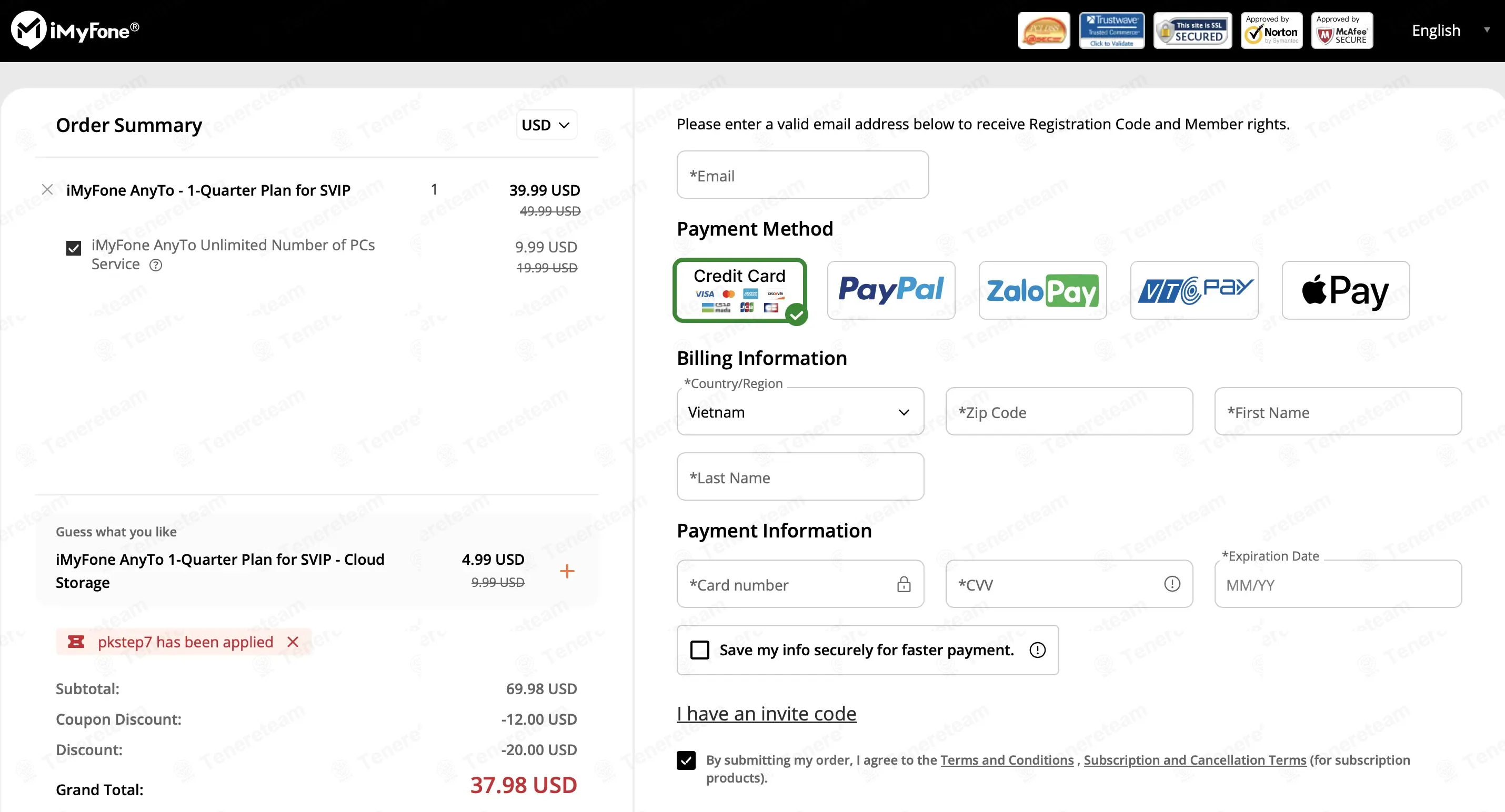 iMyfone coupon code: 30% off with PKSTEP7. Tested and valid as 3 weeks ago.