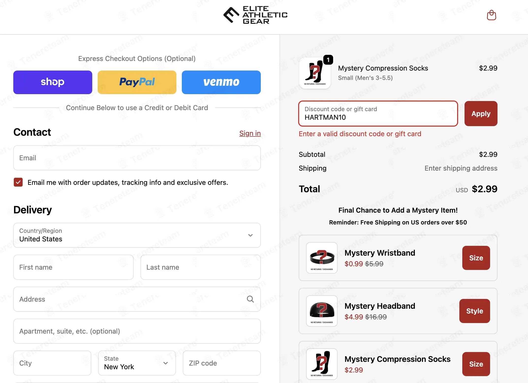 Elite Athletic Gear coupon code: 10% off with HARTMAN10. Tested and valid as 3 months ago.