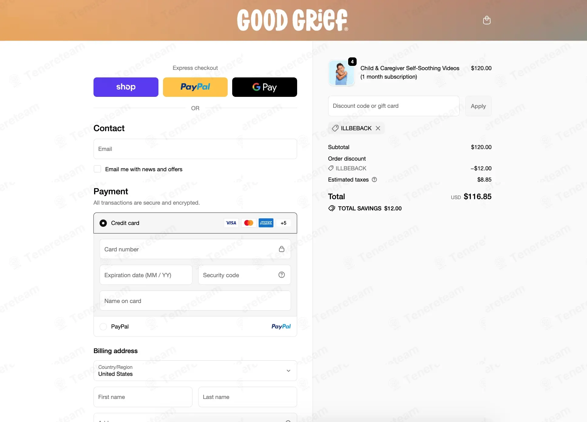Shop Good Grief coupon code: 10% off with ILLBEBACK. Tested and valid as 2 weeks ago.