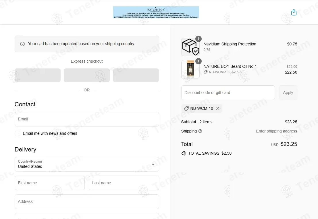Nature Boy Products coupon code: 10% off with NB-WCM-10. Tested and valid as 10 months ago.