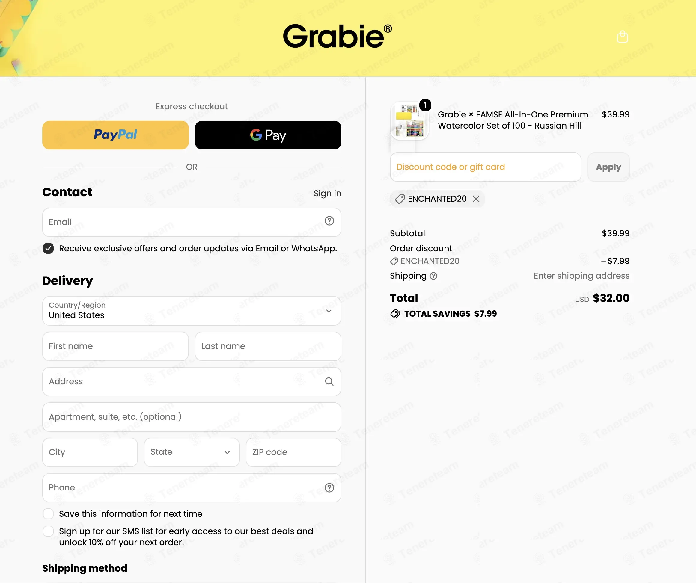 Grabie Art coupon code: 20% off with ENCHANTED20. Tested and valid as 1 month ago.