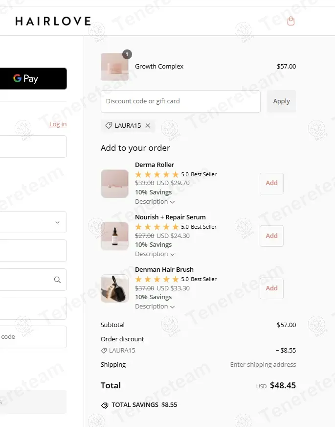 HAIRLOVE coupon code: 15% off with LAURA15. Tested and valid as 1 year ago.